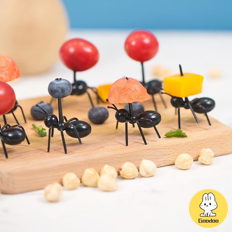 Mini Garpu Buah/garpu Bento Semut membentuk anak-anak seperti garpu makanan penutup kue kartun hewan -Doo