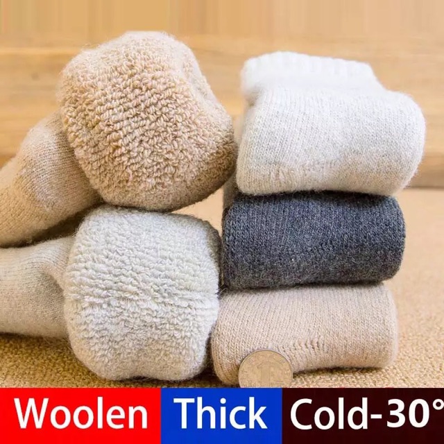 IMPORT MOLLAD Sock Wool Domba Kaos Kaki Rajut Wool Winter Musim Dingin Super Tebal