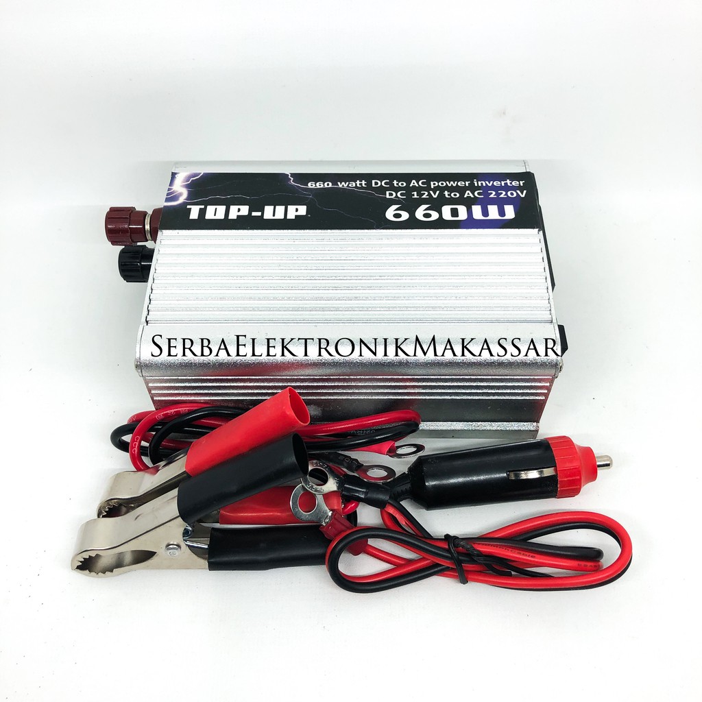 Power Inverter 660Watt Merk Top-Up DC 12Volt to AC 220Volt