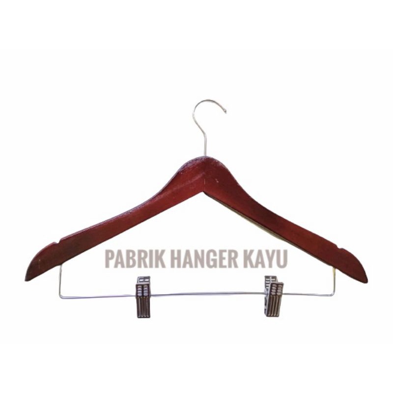 GANTUNGAN BAJU KAYU JEPIT COKLAT DEWASA