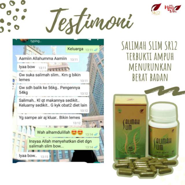 Salimah Slim SR12 Pelangsing Obat Diet Herbal Ampuh Peluntur Lemak Badan