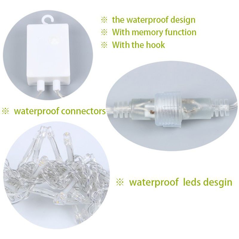 Lampu Gorden Dekorasi Wedding Fairy Light 3x3Meter 300 LED - 300L white