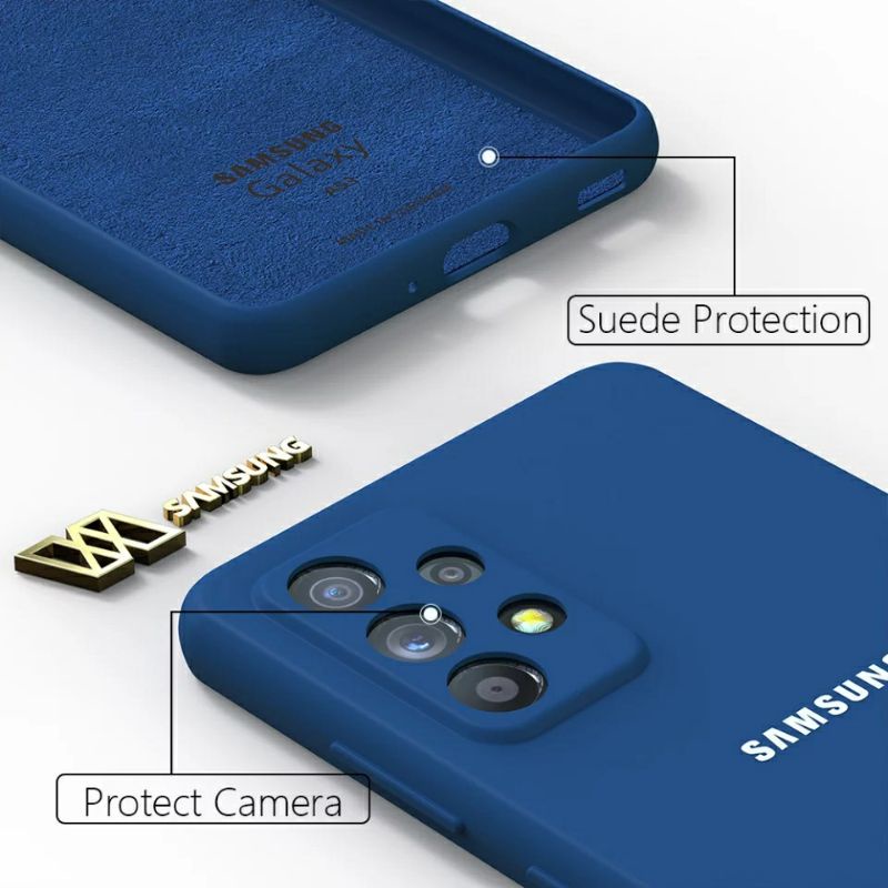 Silicone Cover Case Samsung Galaxy A52 A52s A72 4G 5G A53 A73 Silky Soft-touch Logo