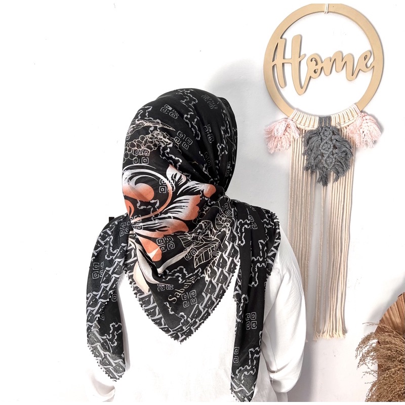 JILBAB SEGI EMPAT VOAL MOTIF ISABELLE LC LASER CUT KODE L2