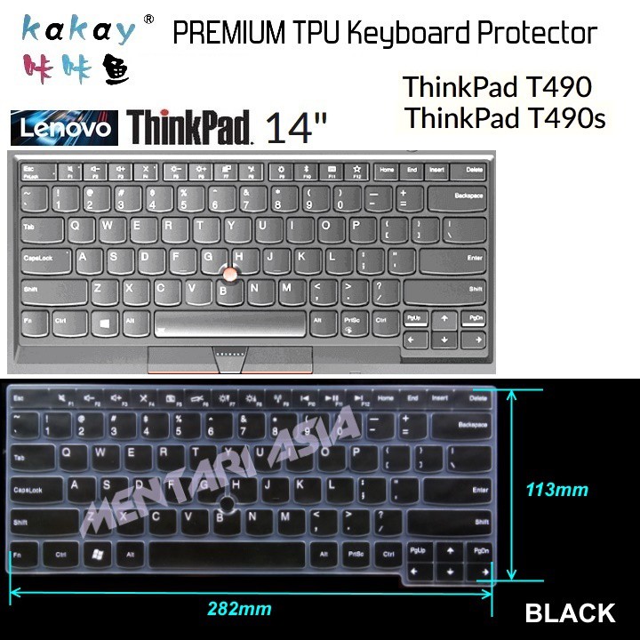 Keyboard Protector Lenovo THINKPAD T490 - Premium TPU BLACK