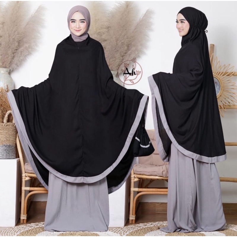 Mukenah traveling 2in1 comby new/ bahan Rayon viscose premium adem &amp; lembut