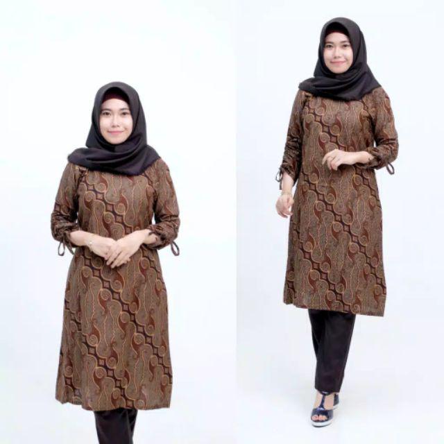 Terlaris Serut Genes Jelita Tunic Navbor Yelbor Whitbor Creambor Tunik Batik Modern Hrb030 Dolbi Dob
