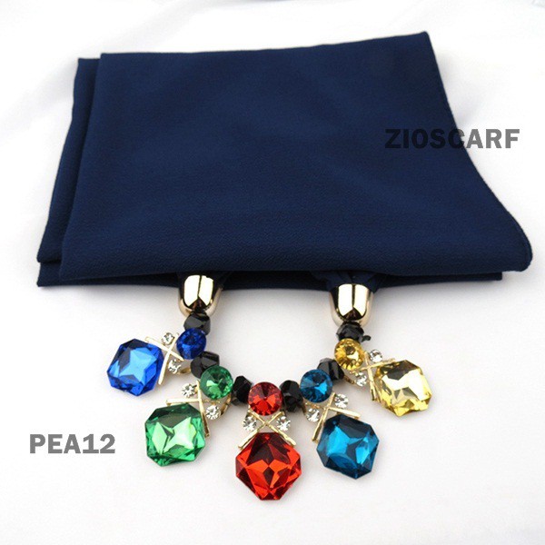 SCARF TASSEL Pashmina Instant Premium Import PEA | Pendant Scarf | Syal Kalung b
