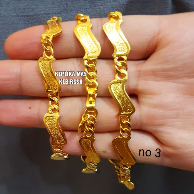 Gelang 5bambu  lapis emas 24k /replika, tahan lama,awet,persis seperti asli,tahan,cantik