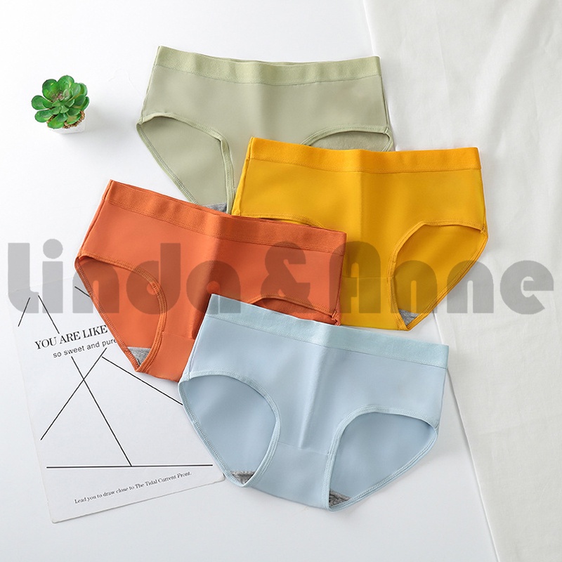 Celana Dalam Wanita Underwear Cewek Polos - Celana Dalam Sexy Gaya Korea Bahan Katun