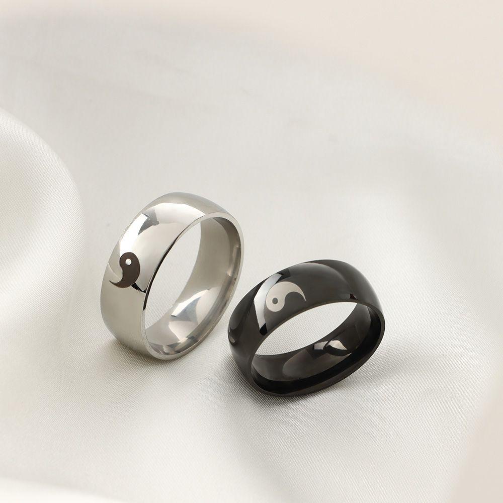 Preva Cincin Kepribadian Cincin Anak Laki-Laki Perhiasan Yin Yang Cincin Gaya Cina Tai Chi