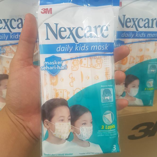 Masker Nexcare 3M Masker Anak 3 Lapis - Kids Mask 3 Ply - 1 Box Isi 36 Masker