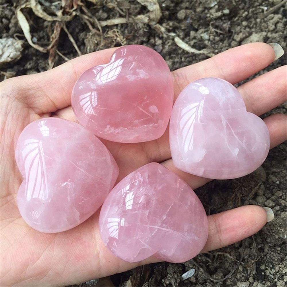 [Elegan] Jantung Batu Kristal Mineral Penyembuhan Labradorite Anting Meditasi Terapi Kerajinan Kalung Aksesoris Penyembuhan Tongkat Dekorasi Rose Quartz