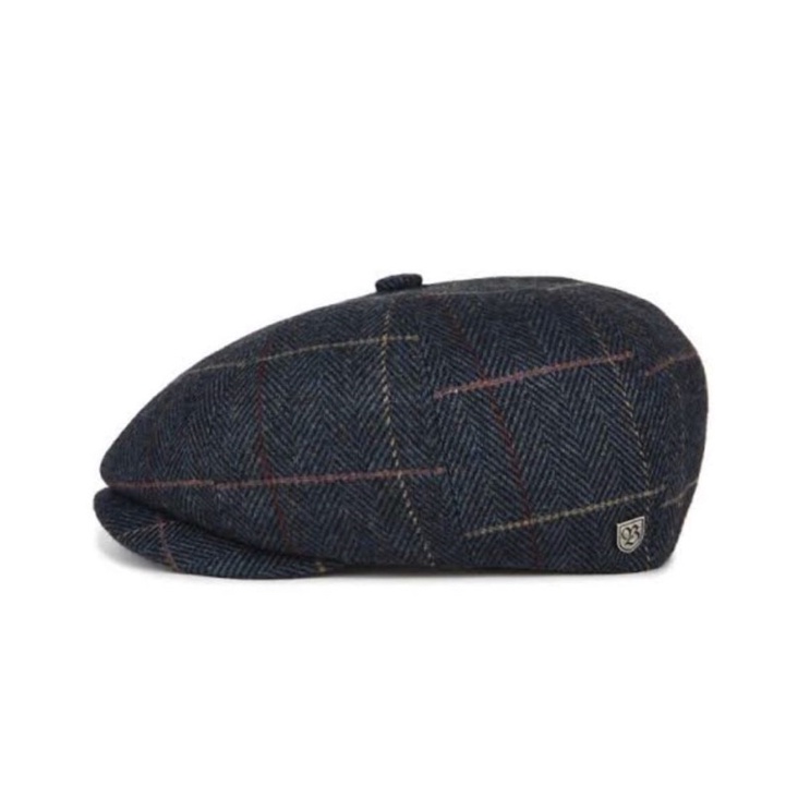 brixton brood snapcap navy plaid original 100% sale