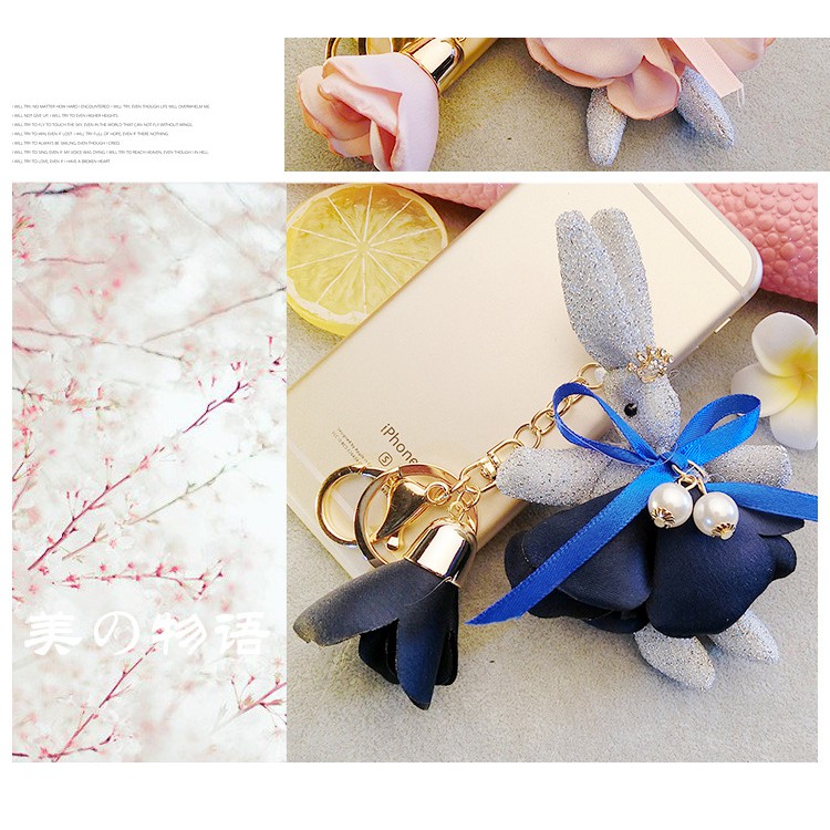 gantungan kunci kelinci crown rabbit pendant key chain (1J4) agk009