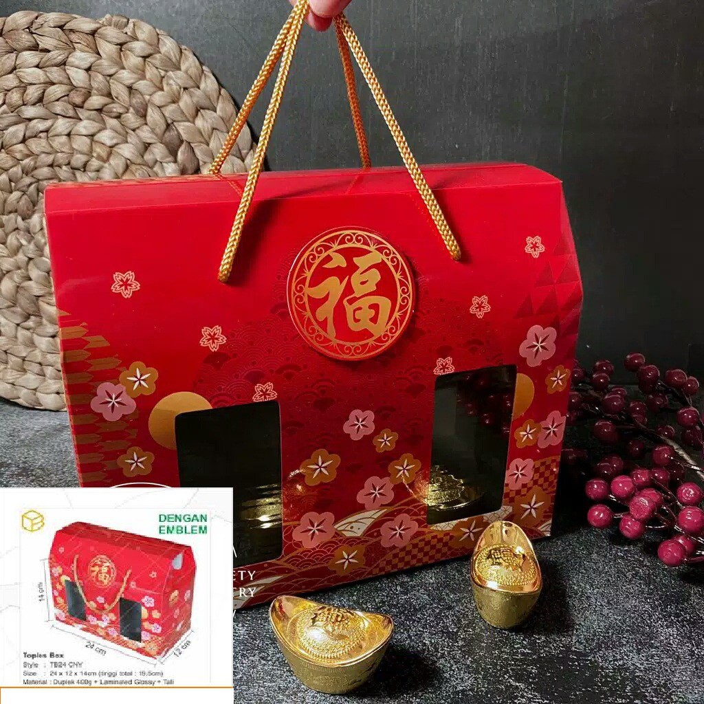 Jual Box Toples Kue Kering Packaging Imlek Sincia Cny Hampers Kemasan