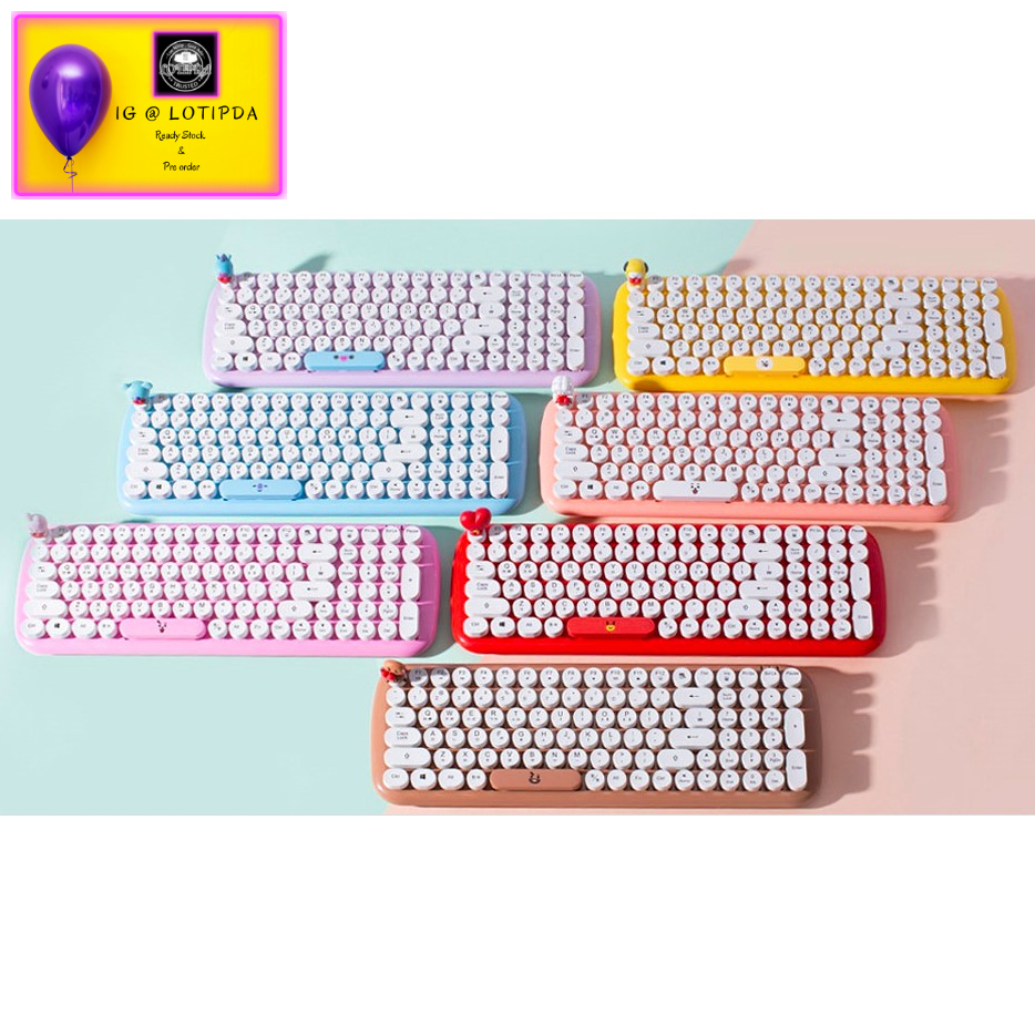 LINE FRIENDS BT21 KEYBOARD RETRO WIRELESS ROYCHE ORIGINAL