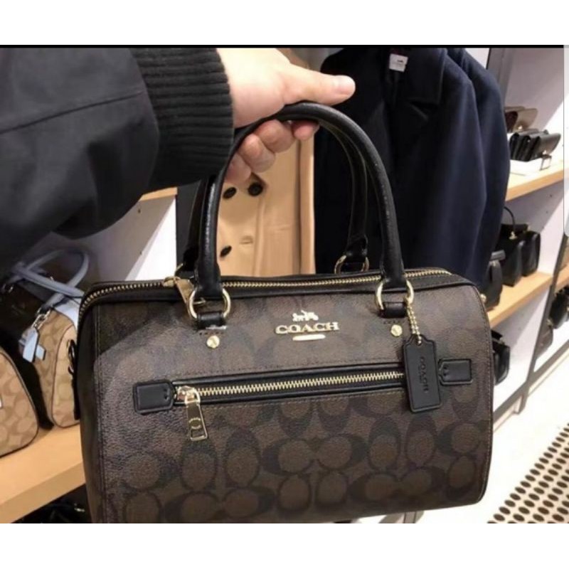 Coach Signature Rowan Satchel Brown Black