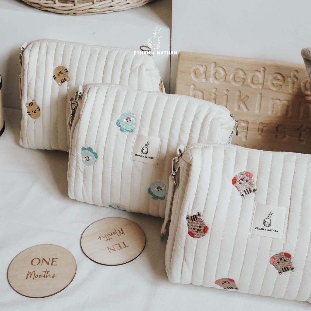Ethan+Nathan Cotton Bag Pouch / Tas Pouch Bayi / Tas Perlengkapan Bayi
