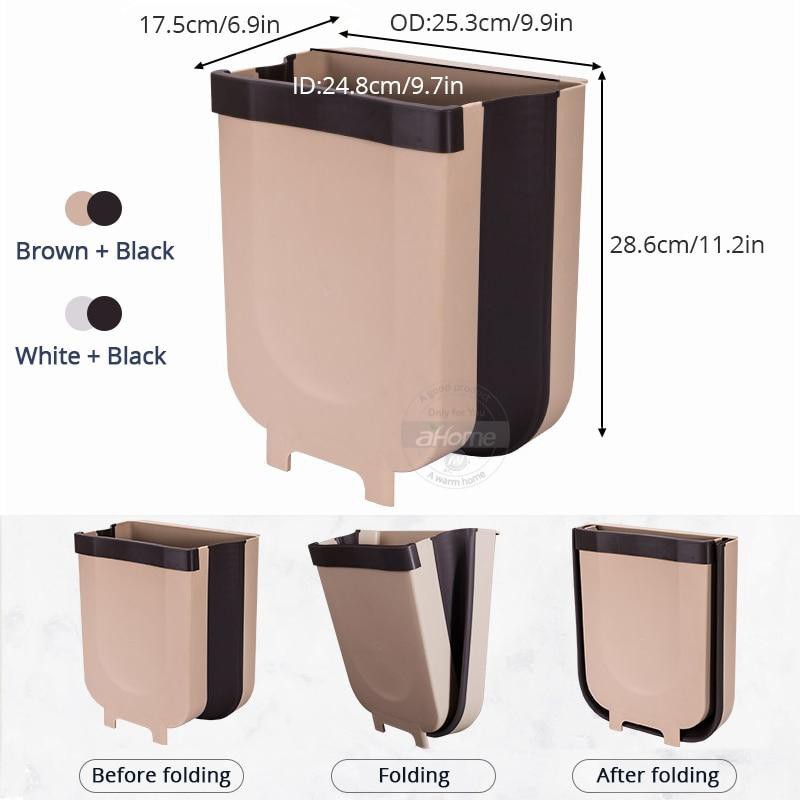 Grab Medan Tempat Sampah Lipat Mobil Dapur Foldable Bin Trash 6L Ahome 332200 - Brown Berkualit