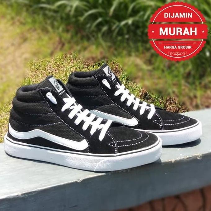 SEPATU VANS SK8 HI SNEAKERS HITAM PUTIH TINGGI