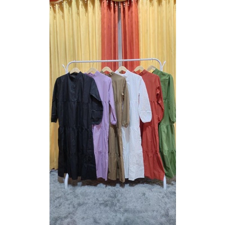 Gamis midi dress katun kirania