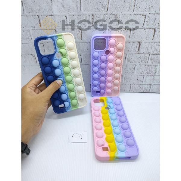 HOGOO CASE POP IT SILICONE REALME FOR C20 C21 C21Y C25 C25S NARZO 30A - CASE PENGHILANG STRESS PUSH 