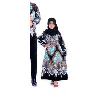 PROMO BATIK COUPLE KELUARGA SARIMBIT sania ruffle batik ori ndoro jowi motif MADU HIJAU-GAMIS ANAK