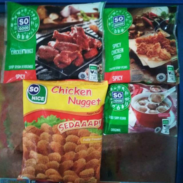 

Paket Hemat So Good Chicken Wing 400gr plus Chicken Strip 250gr & Bakso Sapi 120gr & Nugget 500gr