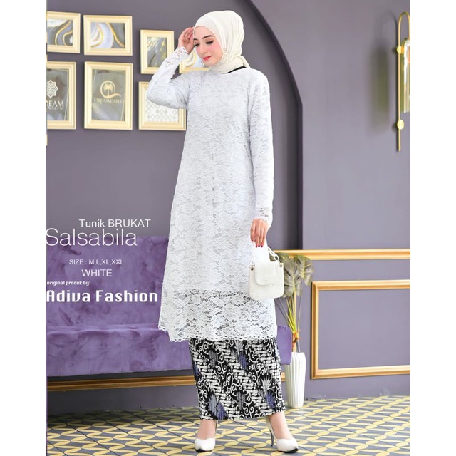 AZURAH SCRAF // TUNIK BROKAT // KEBAYA TUNIK MODERN // KEBAYA MODERN // KEBAYA TUNIK BROKAT