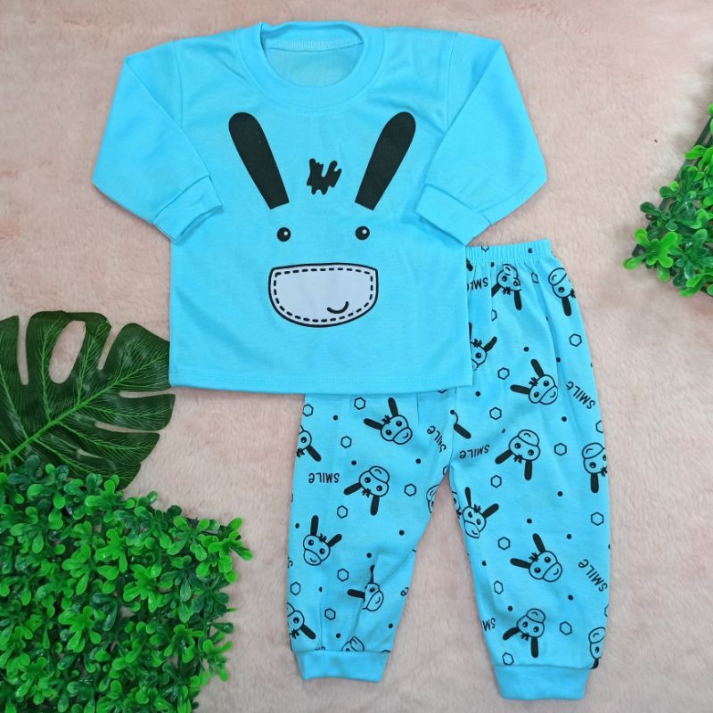 Ss#8008 Piyama Bayi size 0-10bulan / Baju Tidur Bayi / Baju Bayi Lucu