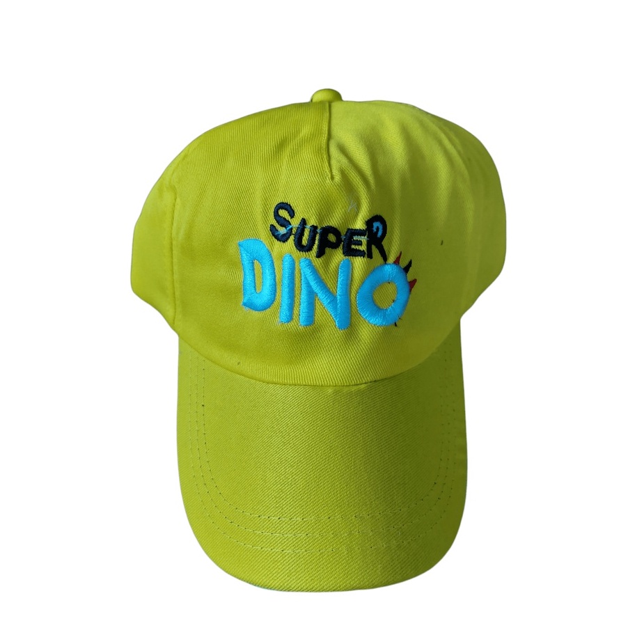 TOPI BASEBALL ANAK LUCKY GIRAFFE / JUST DO IT / SUPER DINO / SUNNY DAY USIA 2-10 TAHUN LAKI PEREMPUAN-TOPI SPERDINO KUNING