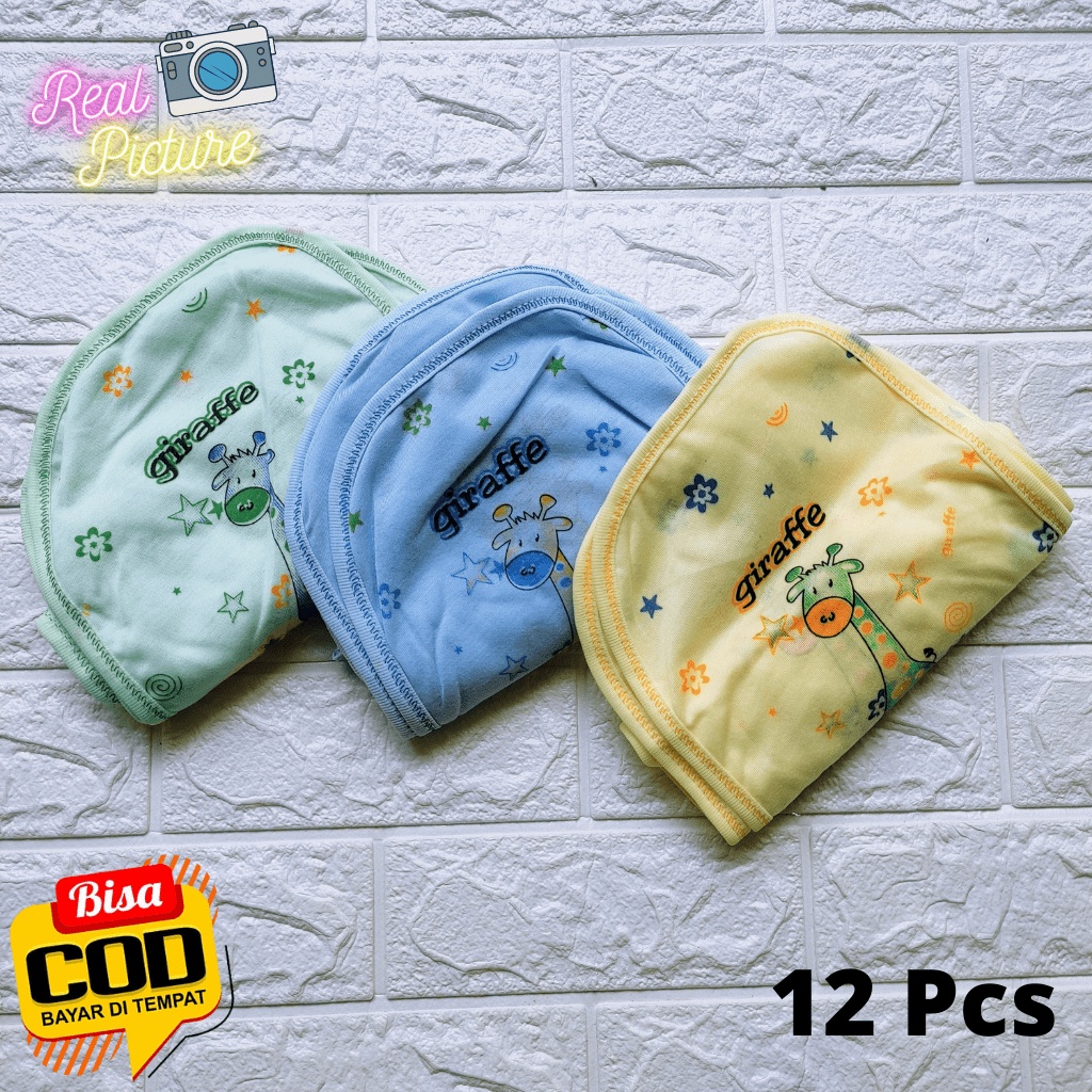 1 Lusin Popok Sambung Handuk Bayi Baru Lahir / 12 PCS Popok Bayi Kain Sablon