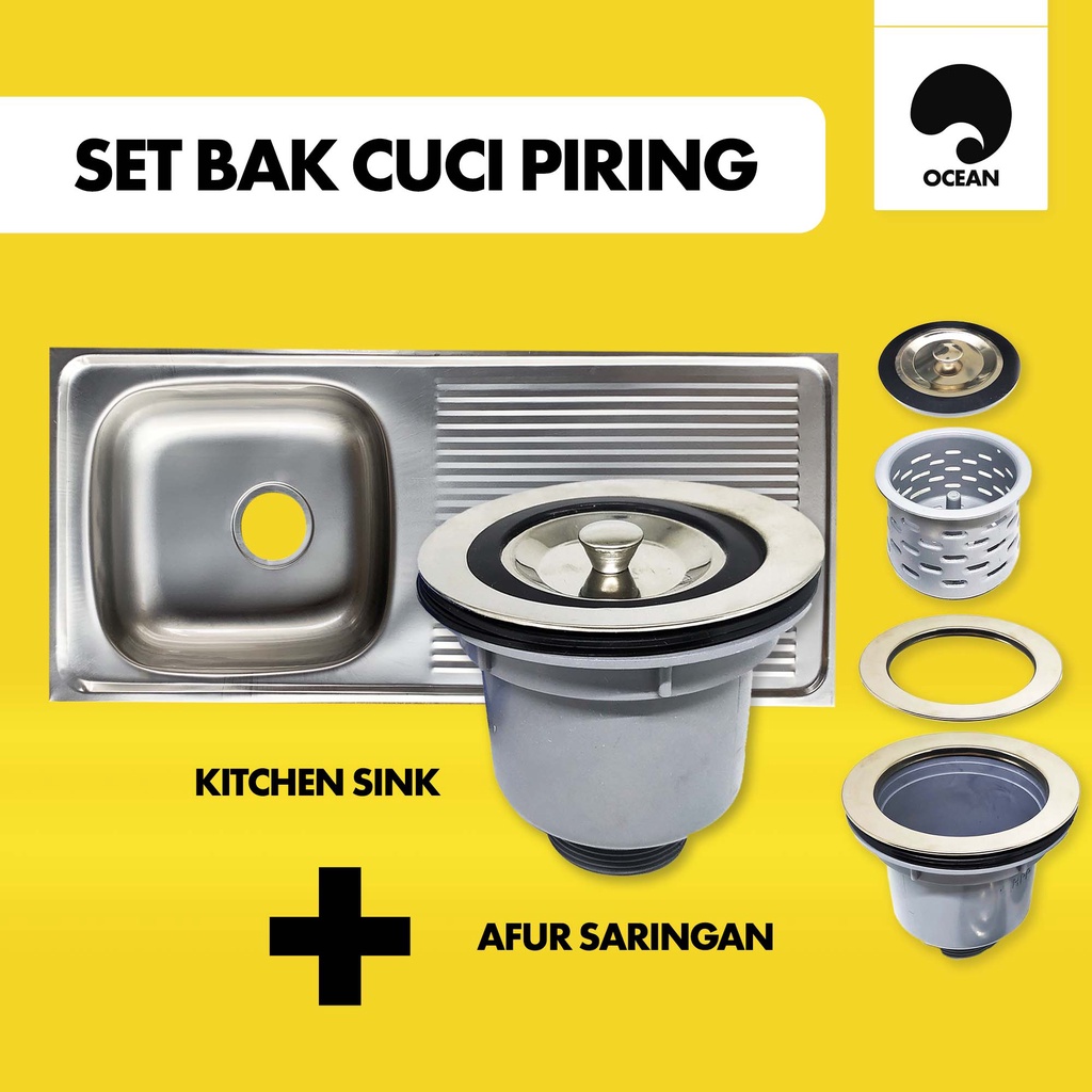 LINK KHUSUS ARMADA TOKO BAK CUCI PIRING KITCHENSINK STAINLESS + AFUR SARINGAN