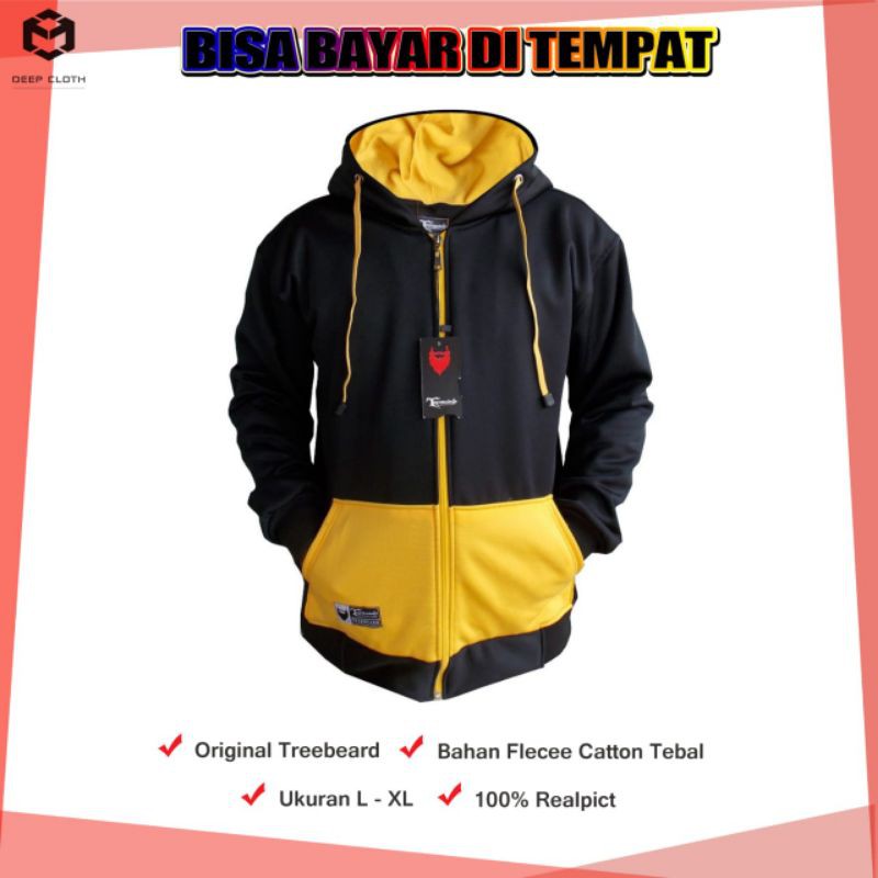 Jaket Pria Hoodie Keren Model Terbaru Bahan Tebal Original Treebeard / Jacket Pria Murah Kekinian