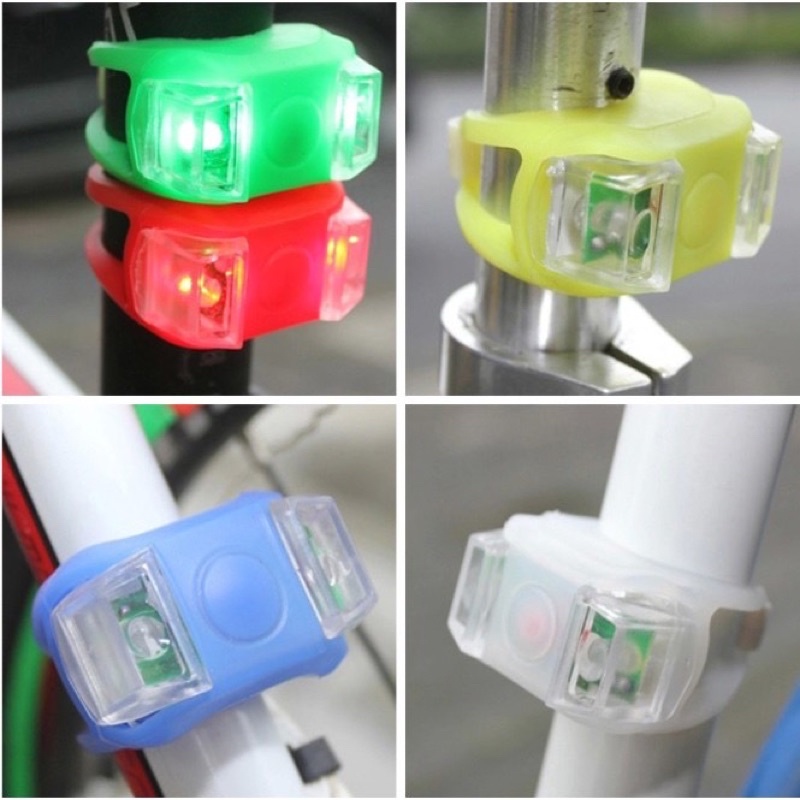 Lampu depan / belakang sepeda led 3 mode bahan silicon lampu unik anek