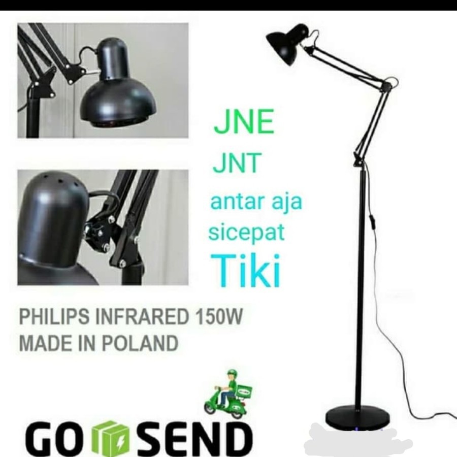 lampu fisioterapi infrared Philips + dudukan stand/berdiri  / LAMPU PHILIPS INFRA RED 150WATT