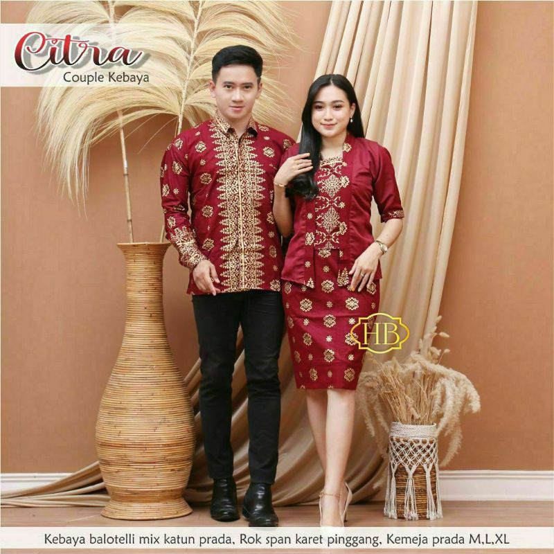 kebaya batik couple motif songket