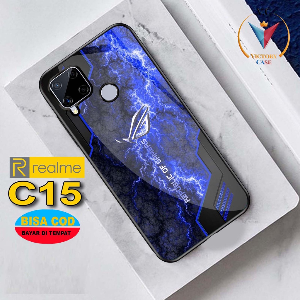 Case REALME C15  Victory Case [ ROG1 ] Case Hp Glossy Casing Hardcase Softcase Bisa cod