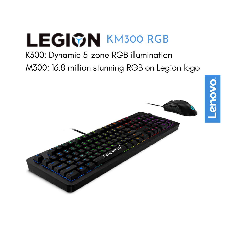 Lenovo Legion KM300 RGB Gaming Combo Wired Keyboard + Mouse GX30Z21568 (US English)-1