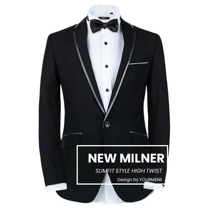 TERBARU BLAZER RESMI PRIA HITAM NEW MILNER BLACK SLIMFIT ORIGINAL NIKAYU HIGH TWIST