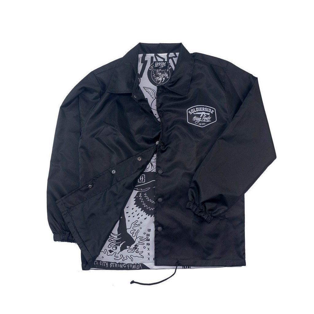 Jacket Windbreaker SOLDIERSIDE / Coach Jacket Hitam "Yk City" - WB110