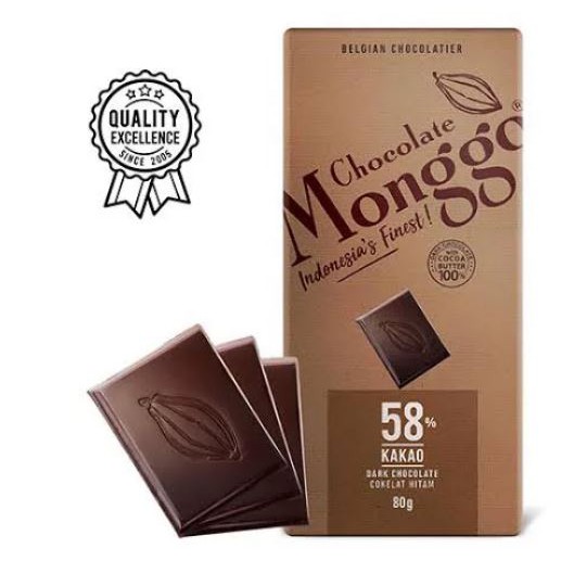 

Monggo Dark Chocolate 58 persen Kakao Cokelat Hitam
