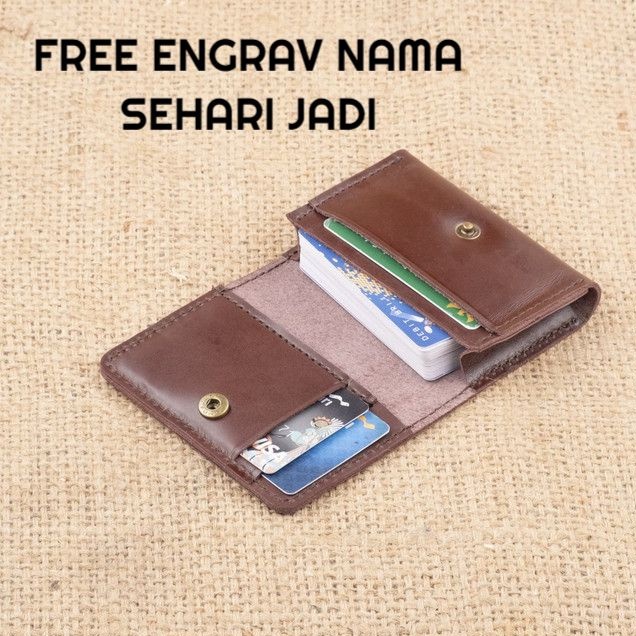 Dompet Kartu Card Holder Wanita Pria Kulit Asli Tempat Kartu ATM Slim Mini