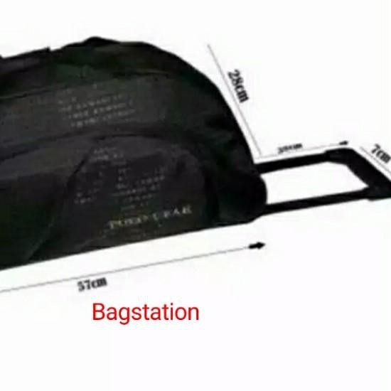 ✿ TAS PAKAIAN CABIN RODA TRAVEL BAG TROLI RODA POLO GEAR ORIGINAL - Merah ➬