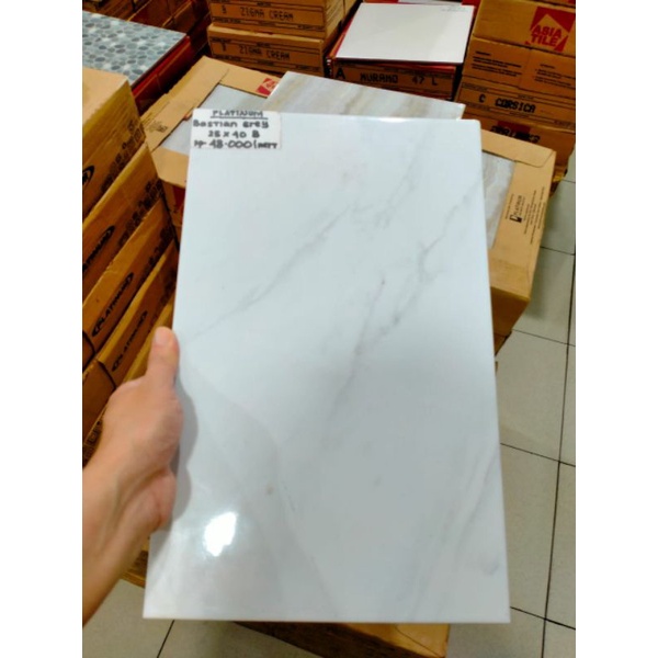 Keramik dinding kamar mandi Platinum Bastian Grey 25x40 KW2
