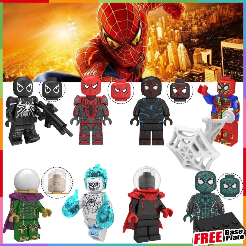 Kt1028 Mainan Action Figure Minifigures Agent Venom Ghost Spiderman Quentin Beck Marvel Untuk Hadiah