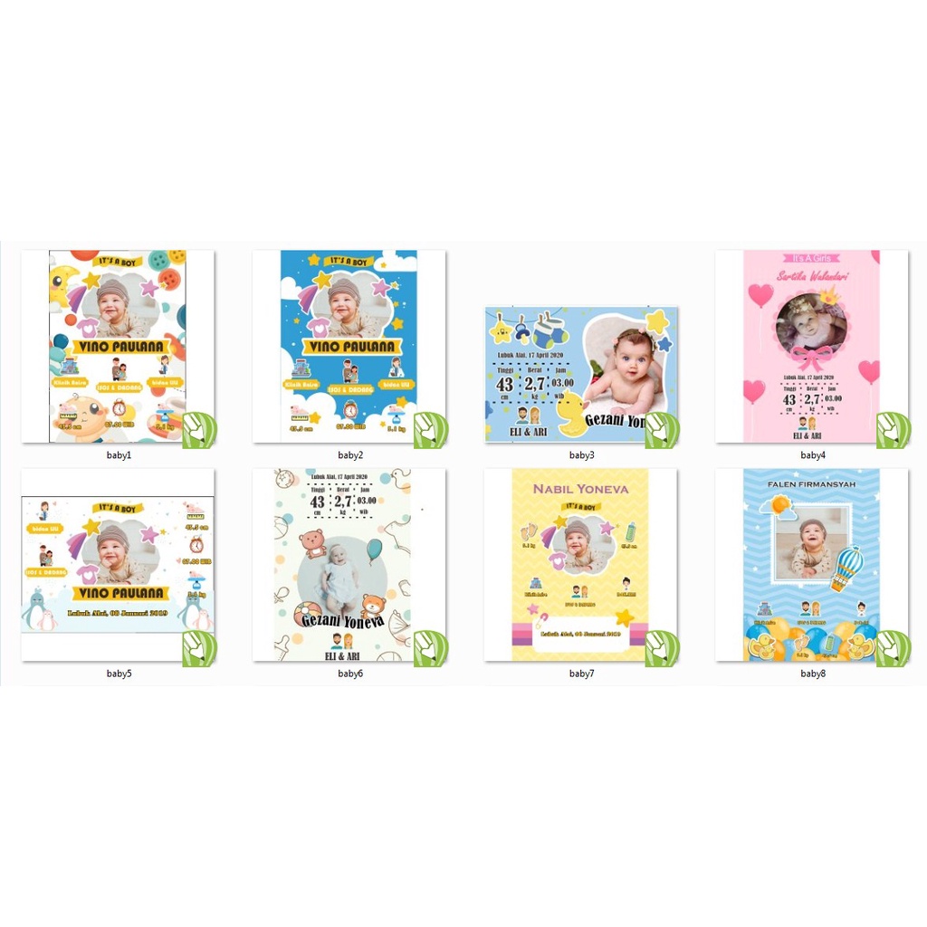 Paket Template Cover Baby Bayi Lucu Terkini Kekinian Format CDR Usaha Percetakan Multimedia Termurah Terlaris NP20