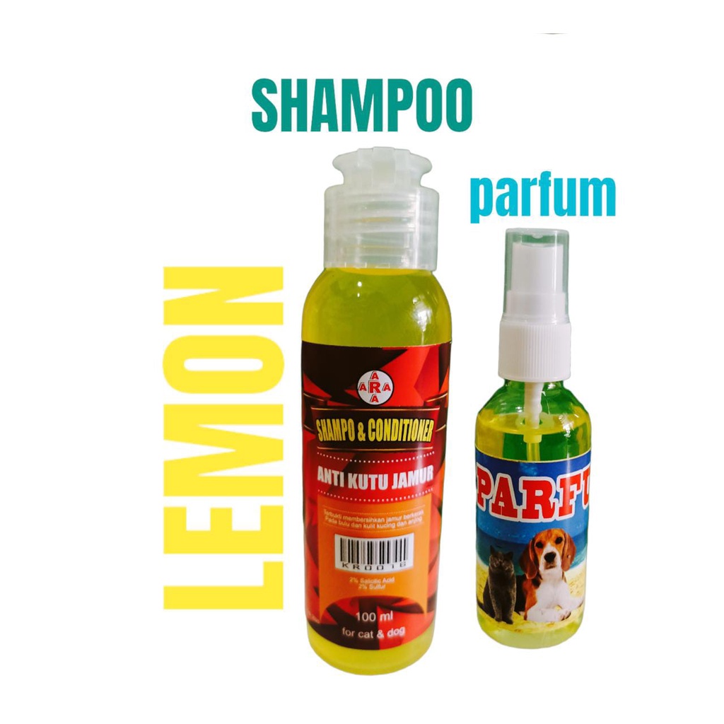 SHAMPO 100 ML + PARFUM 100 ML SAMPO DAN PARFUM KUCING ANJING ANTI KUTU JAMUR BACTERI DAN RONTOK