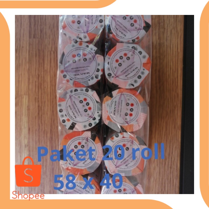 

ISI 20 Roll Kertas Kasir Thermal Paper Roll 58 x 40 58x40 last s
